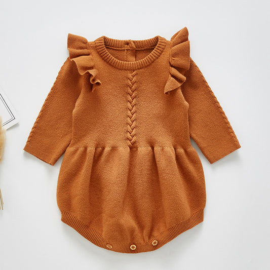Baby Cotton Long Sleeve Sweater Knit Romper